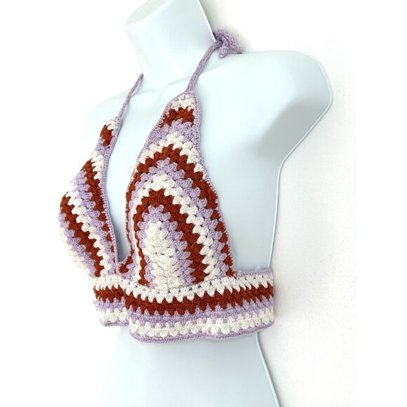 Juniors BP Crochet Halter Top, Size Medium - Picture 2 of 16